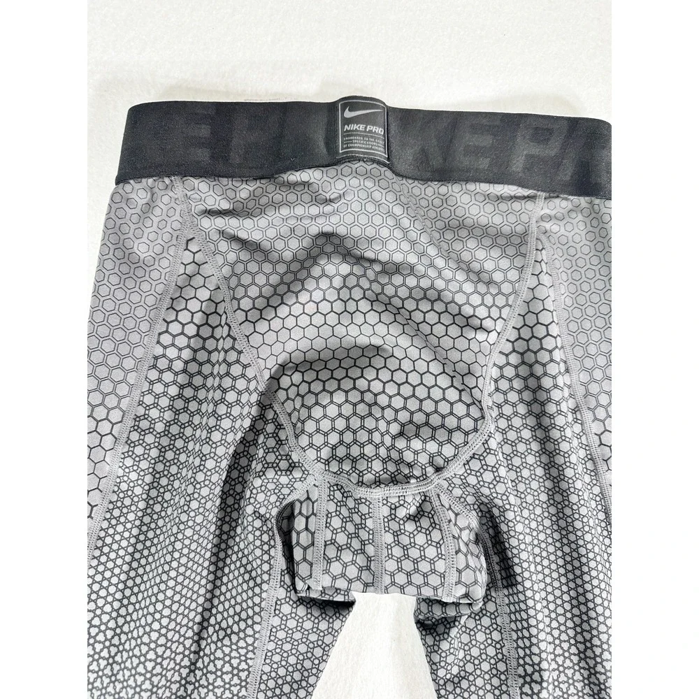Nike Pro Hyperwarm Leggings Men's Medium Gray Hex Compression Pants Activewear